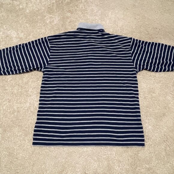 Vtg 90s Tommy Hilfiger Athletics Flag Striped Polo Rugby Shirt L Sport Navy Gold - Picture 5 of 9
